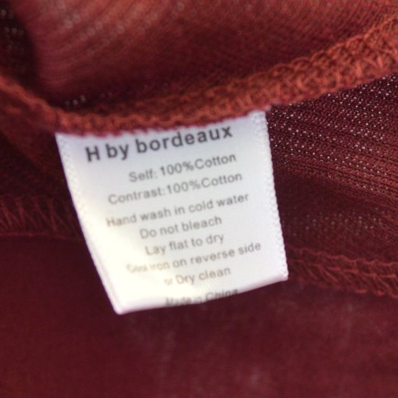 H by Bordeaux Solid maroon batwing tee - Picture 8 of 8